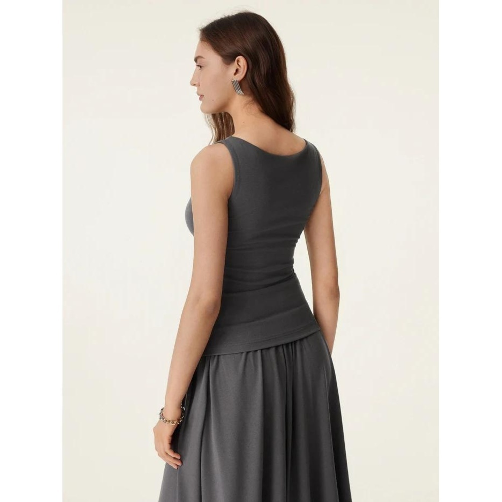 OGL NWT- XS Soft Boatneck SET with Umbrella Maxi Skirt-Light Night Charcoal - Picture 2 of 7